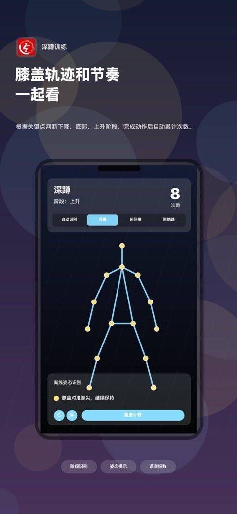运动计数器：深蹲计数与界面反馈